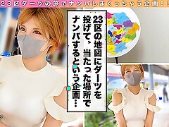 【昇天しまくり高身長×神乳持ち激シコ看板娘 in 月島】実家がもんじゃ焼き屋の身長174cm×超柔Fカップな卑猥ボディ美女をナンパして生エッチ♪デカパイを揺らしながら仰け反り連続絶頂でイキ狂う！オイルで蕩けながら墜ちっぱなし快楽交尾2発射！！【ダーツナンパin Tokyo♯めい♯24歳♯もんじゃ焼き屋看板娘♯36投目】